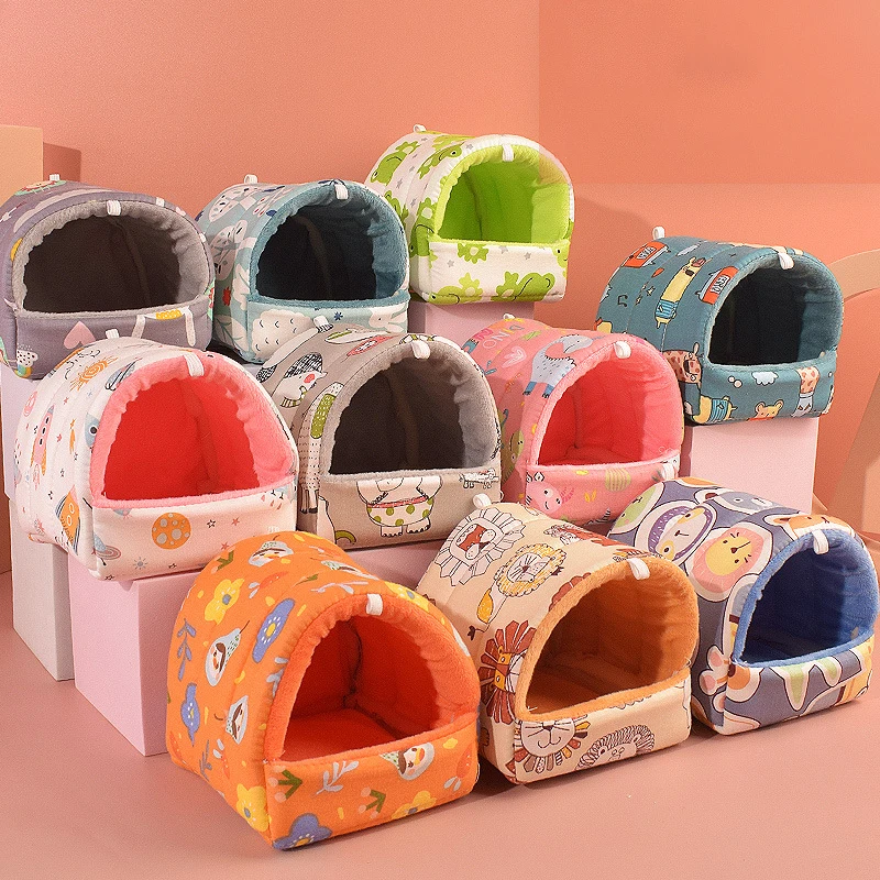 

Mini Soft Animal Hammock Nest Ferret Rabbit Guinea Pig Rat Hamster Mice Bed Toy Warmer Cushion House Cave Pets Supplies