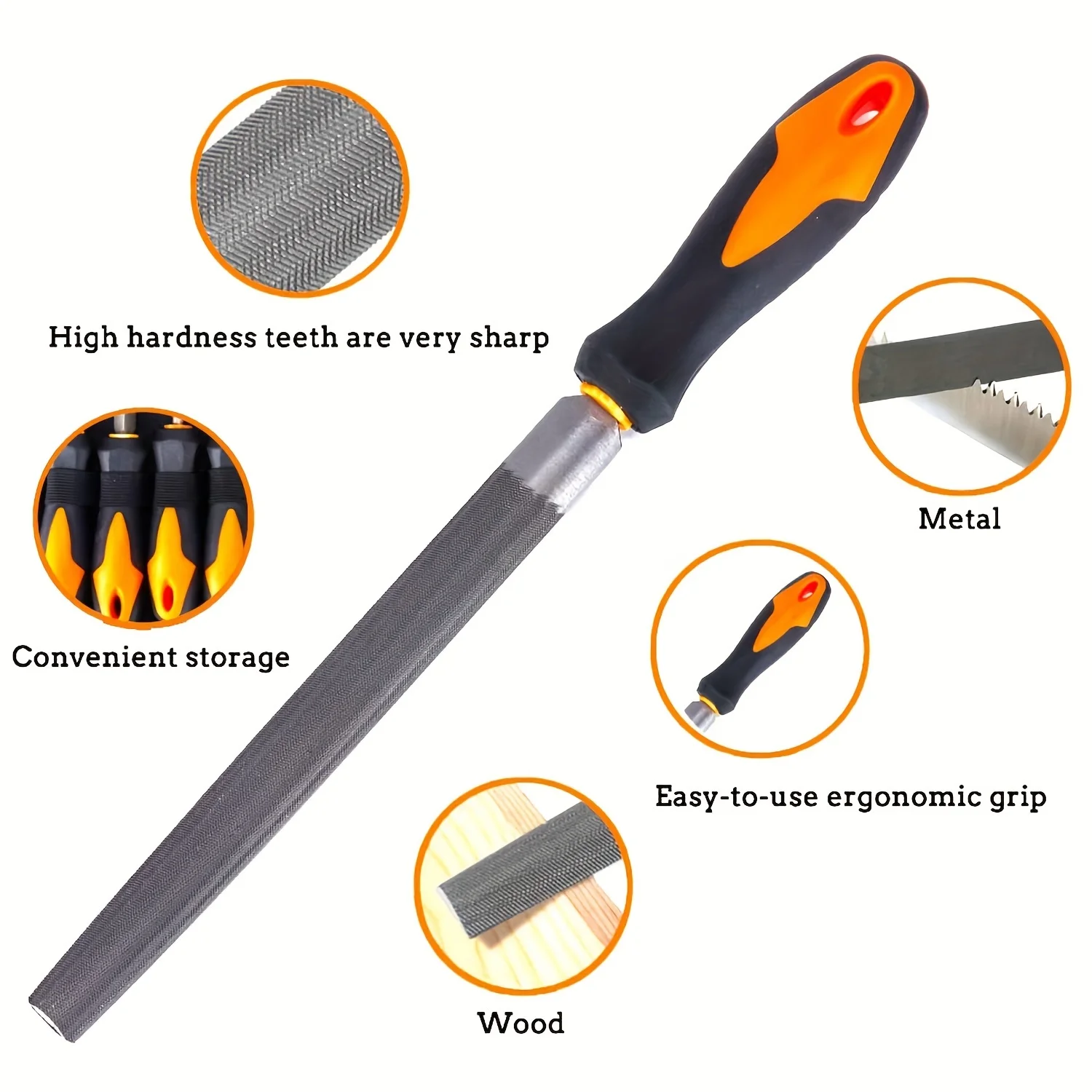 Metal File Rasp Set Grade Forged Alloy Steel Half-round/Round/Triangle/Flat Large Tool Needle Files and A Pair of Electric Files