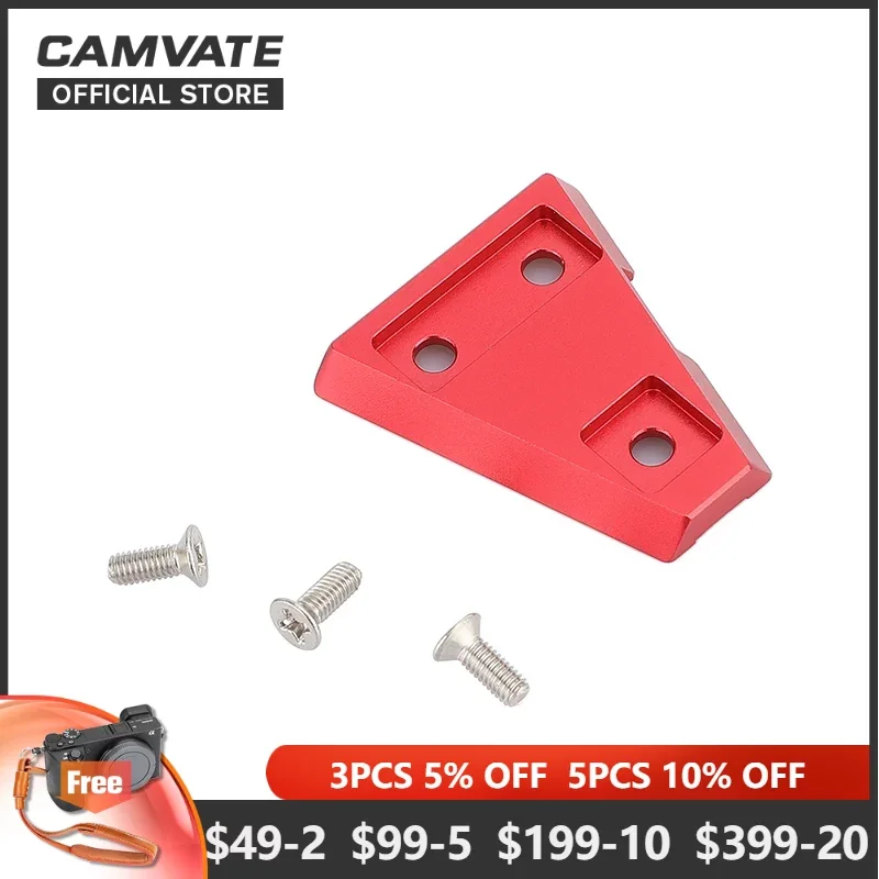 Camvate Liberação Rápida Macho v Placa de Cunha de Bloqueio com Através-buraco & m3 Parafusos de Montagem para Montagem de Bateria de Equipamento de Gaiola de Câmera Dslr