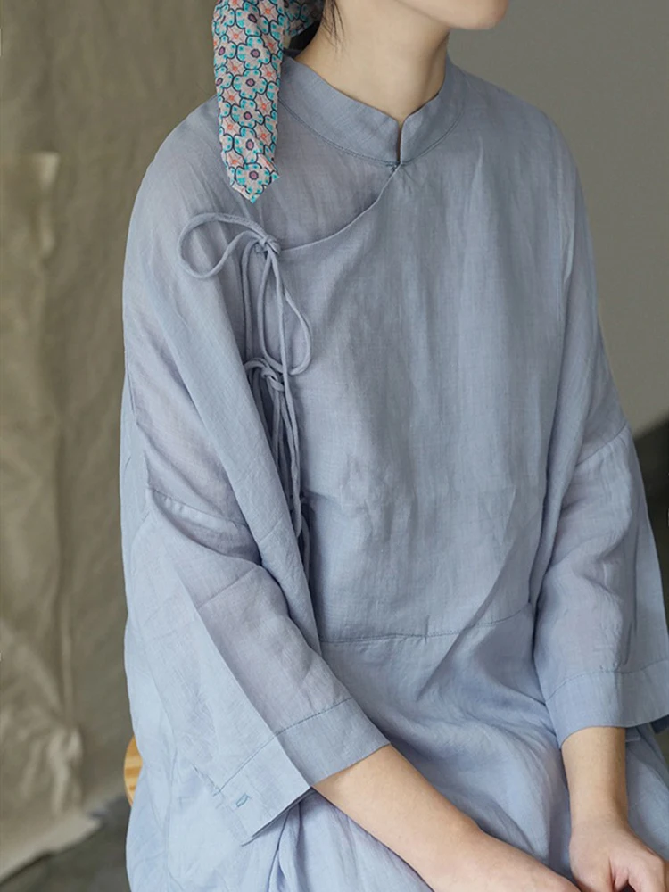 

Simple Rob Shamanic Caftan Zen Comfy Wide Long Free White Colour Woman Raw Organic Cotton Linen Khadi Dress