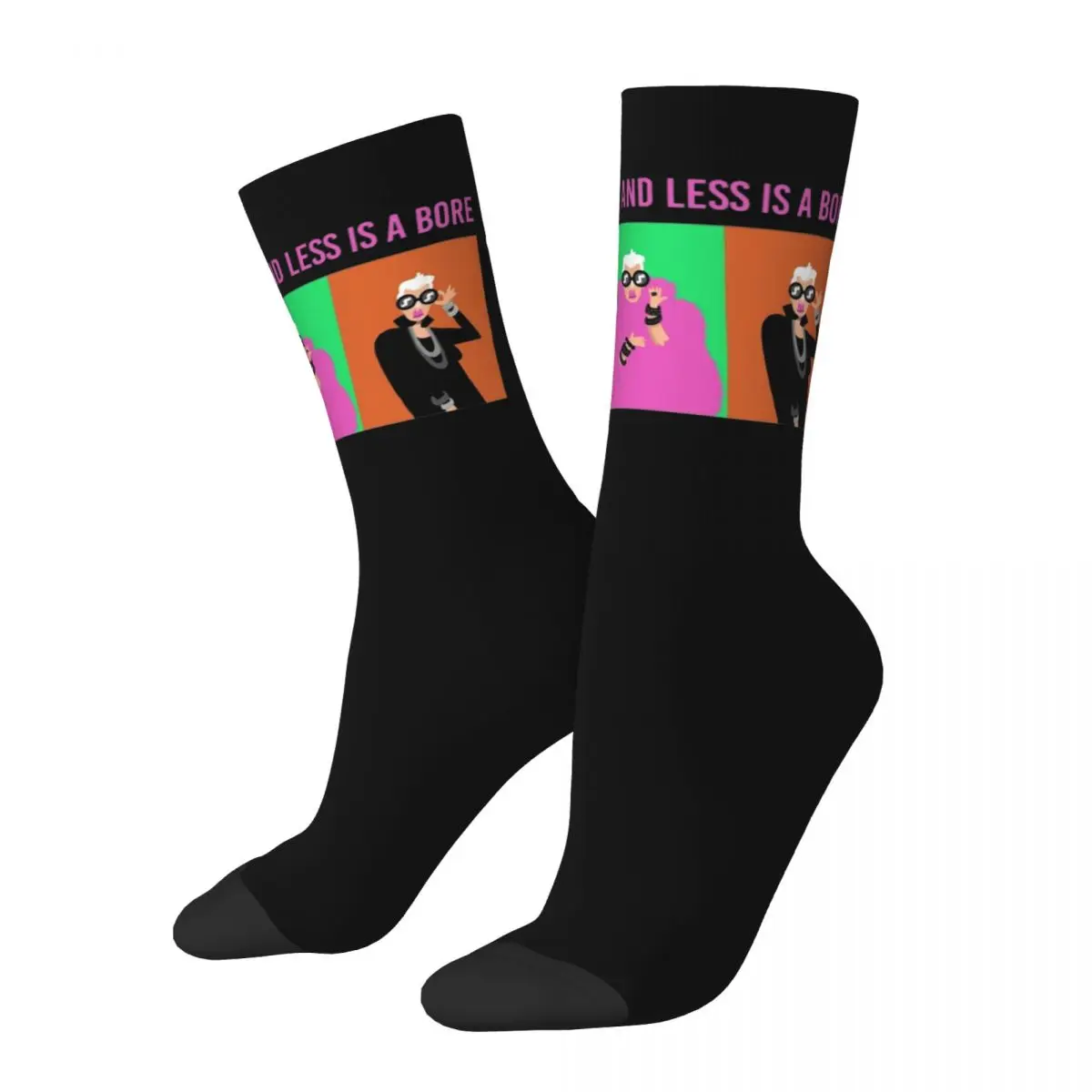 

Веселые забавные мужские носки Iris Apfel More Is More And Less, носки для скейтборда, женские носки, весна, лето, осень, зима