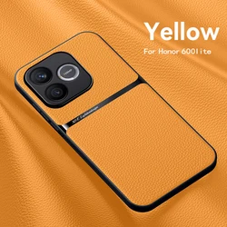 Premium Magnetic PU Leather Shockproof Phone Case with Ultra - thin Camera Protection for Honor 500 Smart 5G (Yellow)