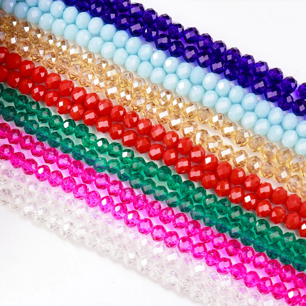 Jin 2mm 4mm 6mm 8mm Rondelle Österreich Kristallperlen Facettierte Glasperlen Lose Distanzperlen für DIY Taschenarmband Bekleidungsherstellung – Detail 2