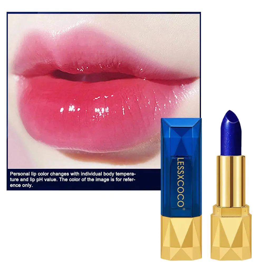 

Magic Temperature Color Change Lipstick Blue Shimmer Into Gloss Lipstick Long Stain Blue Moisturizing Lip And Pink Changed O2F5