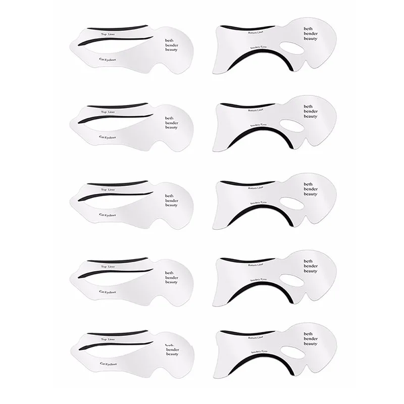 2/10PCS Eyeliner Template Make Up Tools Stencil for Arrow Eyeliner Helper Makeup Stencil Template To Delineate Eye Liner Drawing
