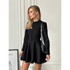 903-a8b469.jpg Mini Robe Noire Élégante à Manches sulfet Col Rond pour Femme, Vêtement à la Mode, Style Automne/Hiver
