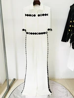HIGH STREET Newest 2026 Designer Fashion Women's Short Sleeve Embroidery Beaded Jumpsuit - Image 2