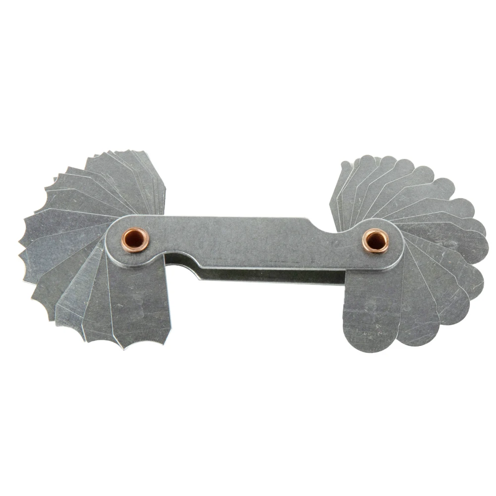 

Radius Template R Gauge R1-6.5 7-14.5 15-25 26-80 Tooth Angle Plate Fillet External Internal Concave Convex Measuring Tools