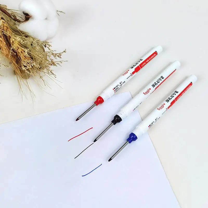 

Quick-Drying Marker Pens Waterproof Wood Glass Pen Colorfast Markers Deep Reach Marker Pens For Carpentry Marking Electric
