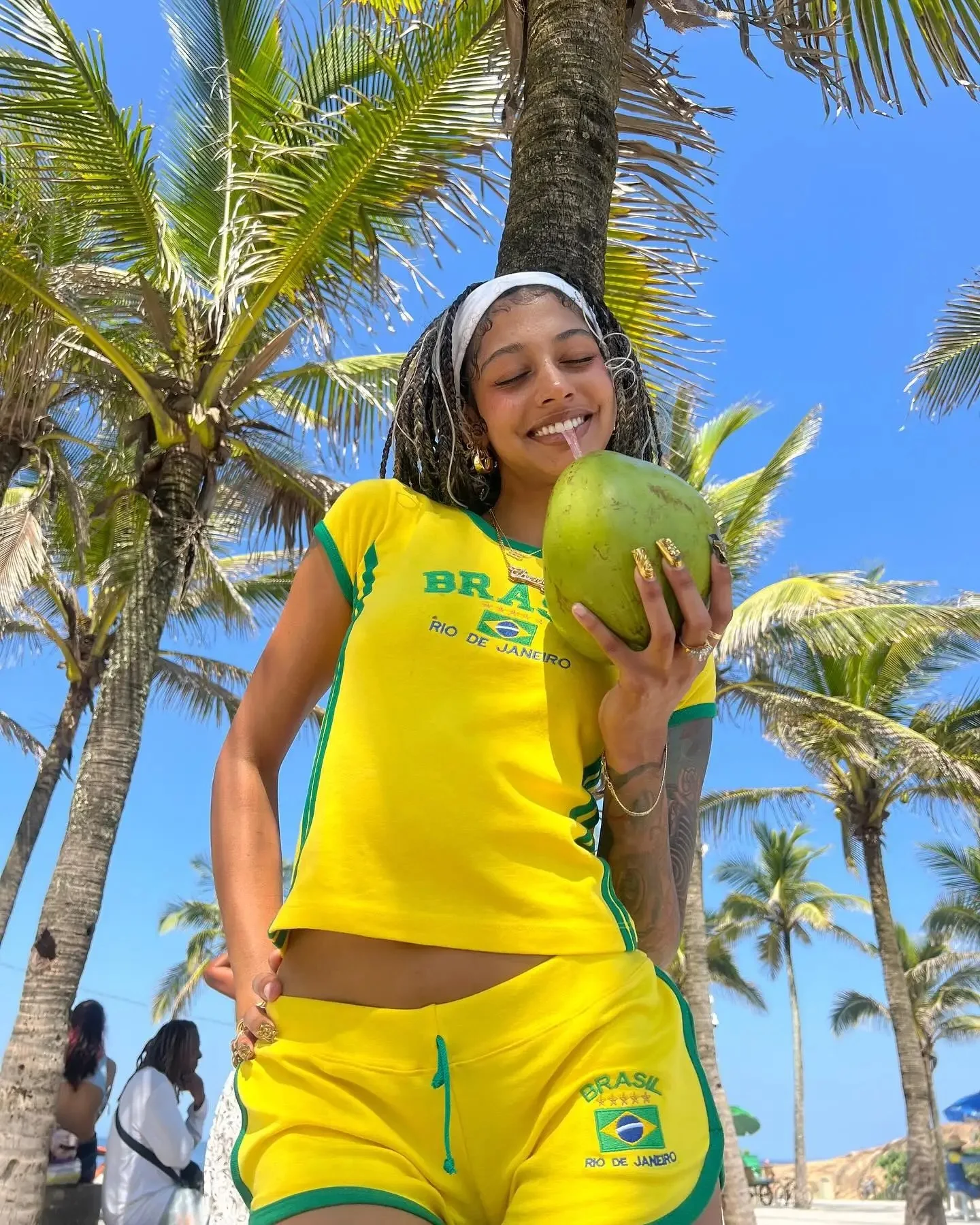 Summer T-shirt Women Brazil Letter Aesthetic Crop Tops Casual shorts Short Sleeve Tee Suit Streetwear Y2k Clothes Punk Aesthetic 3