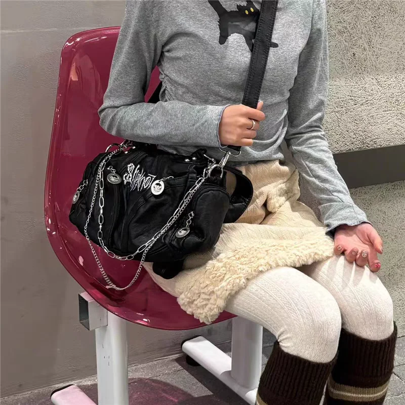 Women Y2k Grunge Shoulder Bag Commuter Vintage Motor Punk