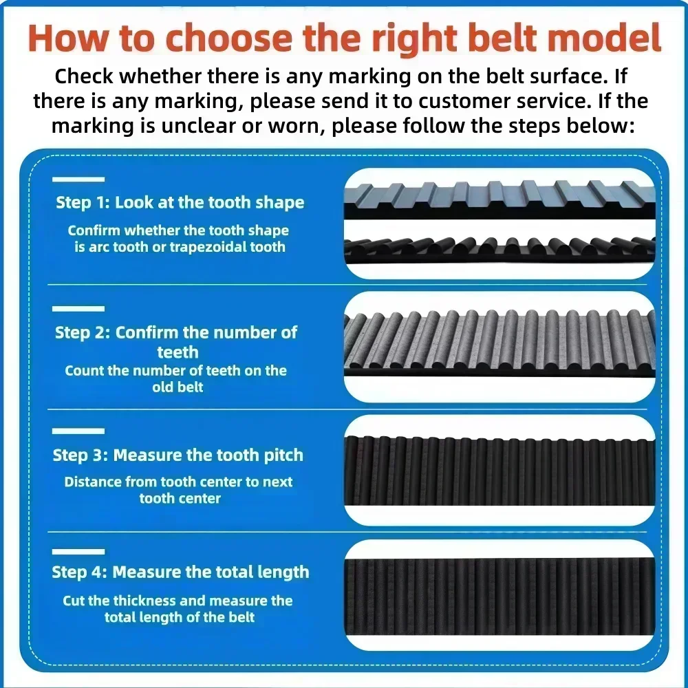 High-Performance Rubber Closed Loop Timing Belt - Various Lengths and Widths for Precision Machinery