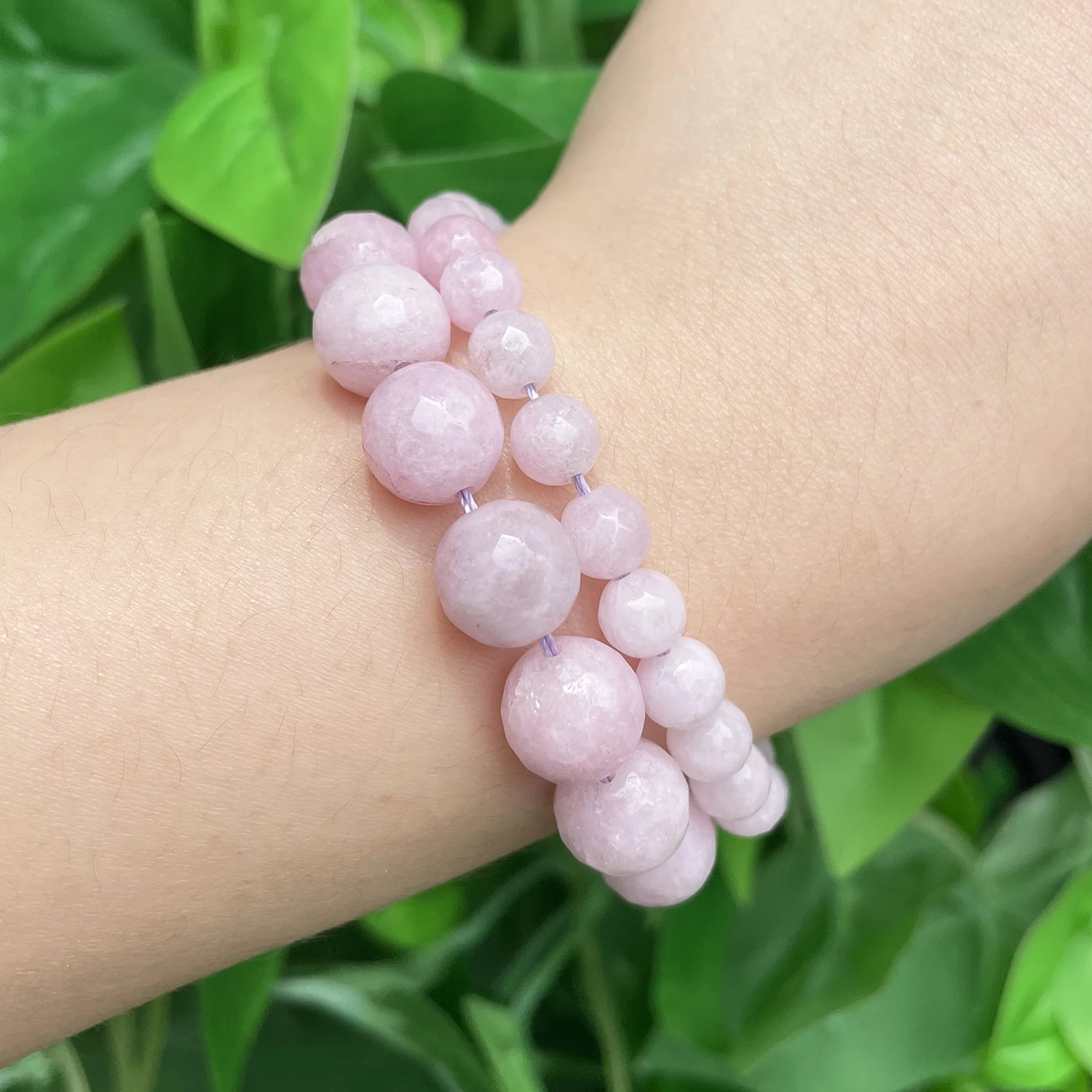 Natürliche Stein Facettierte Lila Kunzit Perlen Runde Lose Spacer Perlen Diy Handgemachte Armband für Schmuck Machen Zubehör 15'' – Detail 12