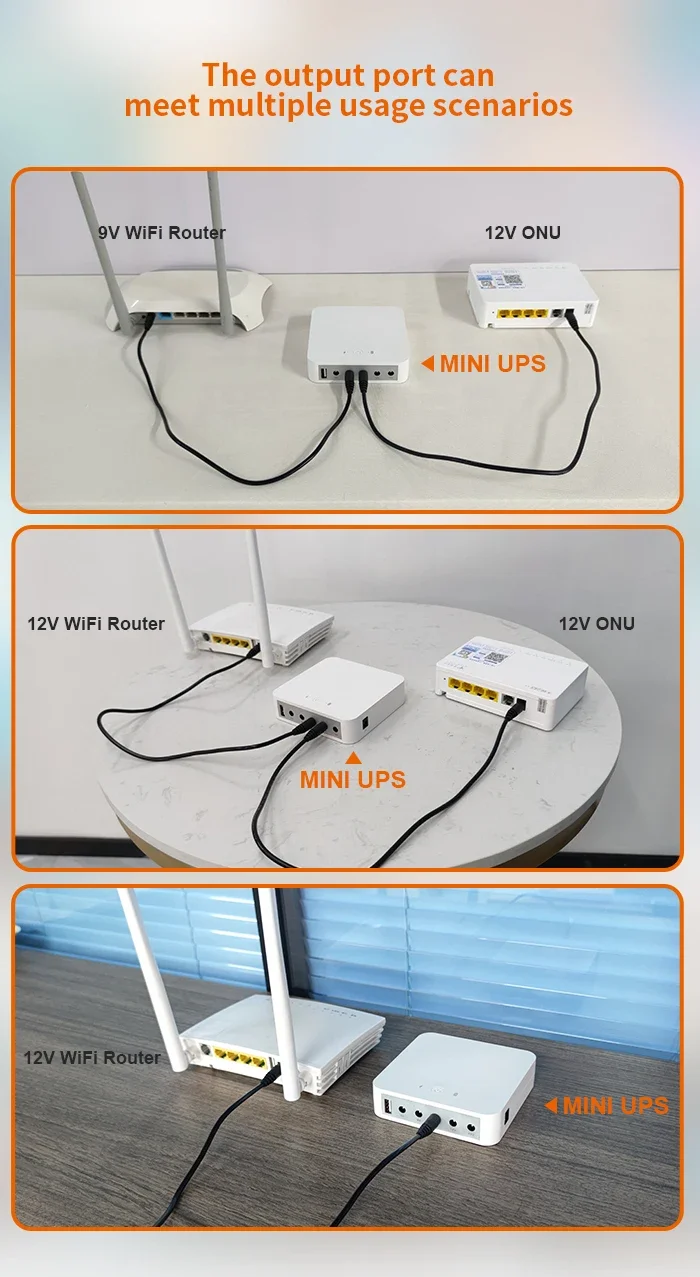 Description Picture 6 of item13200mAh Mini Ups Uninterruptible Power Supply DC 19V 12V 9V 5V Router Optical Cat Adapter Backup Power Supply for ONU