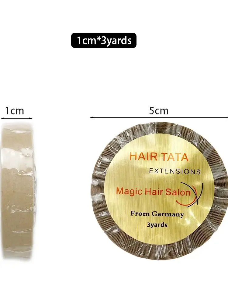 3 Yards TATA Hair Extension Tape Rolls Kraft Brown Double Sided Hair Replacement Tape for Lace Wig Extension