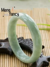  Natural Emerald Light Green Jade Designer Bracelets Fashion Women Luxury Birth Day Gifts Fine Jewelry Best Selling Charms Bangle 