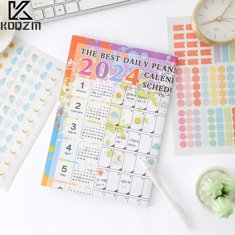 Wall Hanging Calendário, anual Planner Sheet, Memo Pad, para fazer a lista, Agenda Agenda Agenda Organizador, Check List, Home Office, 2024