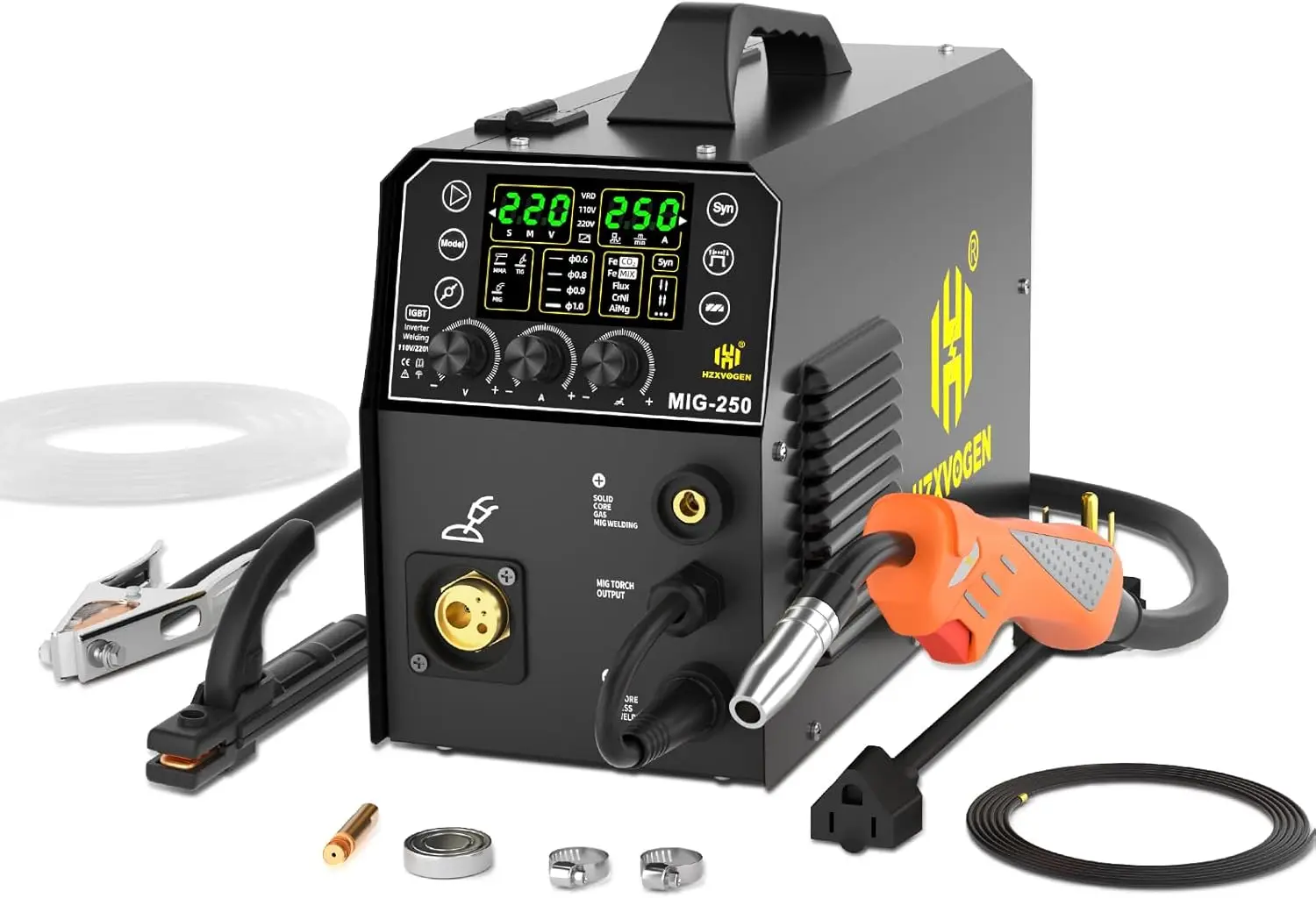 Aluminum MIG Welder 5 in 1 LED Display Multi-process Welding Machine 110/220V IGBT Inverter Gas