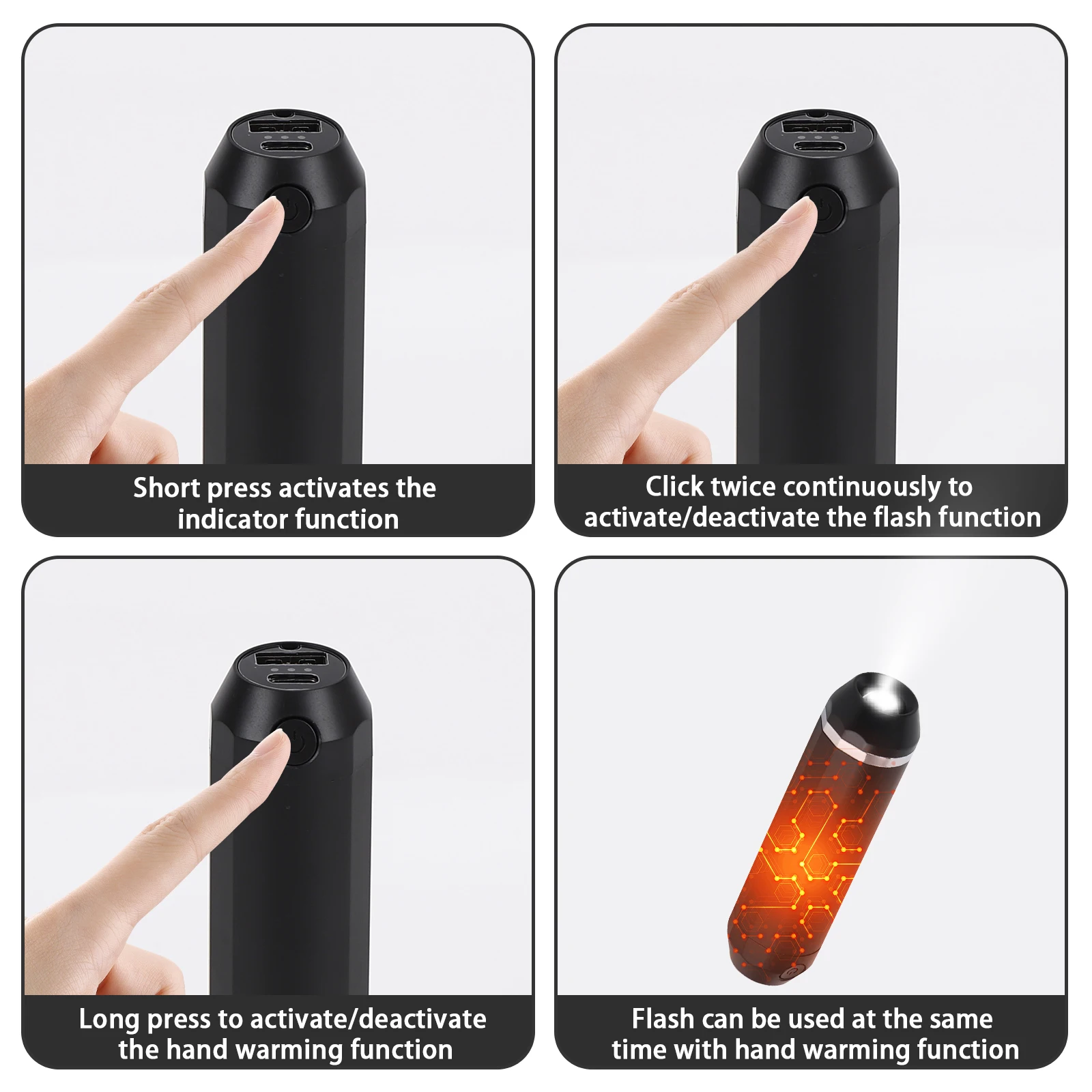 Hand Warmers Rechargeable 2 Pack 10000mAh 8 Hrs Warmth Dual-Sided Heating Reusable