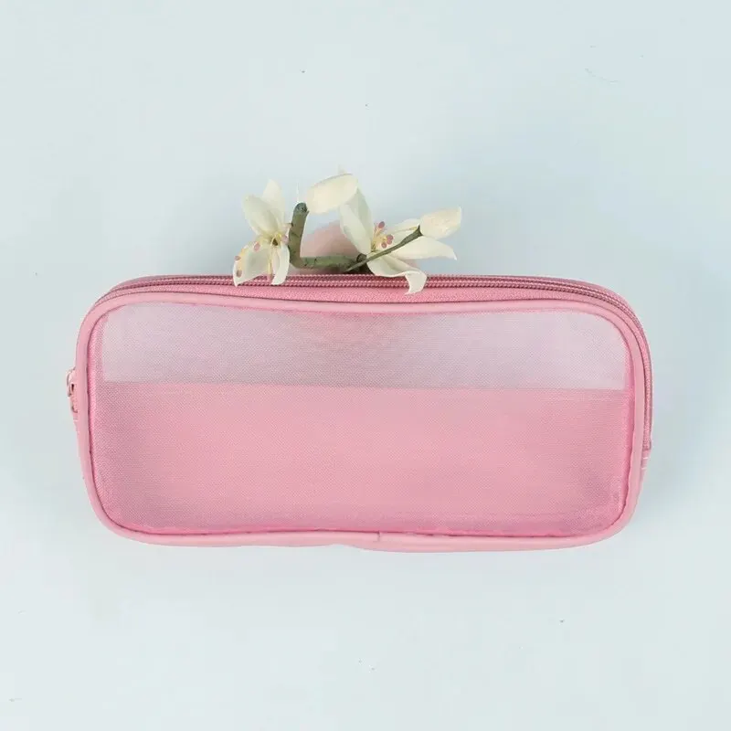 New Mesh Transparent Cosmetic Bags Small Large Clear Black Makeup Bag Portable Travel Toiletry Organizer Lipstick Storage Pouch 5
