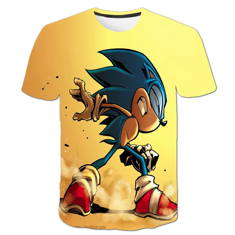 Nueva camiseta de dibujos animados de Japón Sonic, camiseta para niños, camiseta de verano de Dragon Ball Sonic, linda camiseta de dibujos animados para niños, camiseta de manga corta