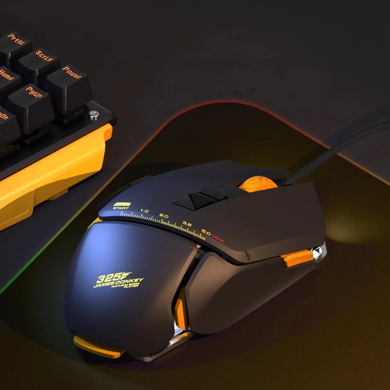James Donkey 325S Wired Mechanical Gaming Mouse 5000dpi Macro Program Ergonomic Mouse Pmw3325 Rgb Dpi Adjustment Office