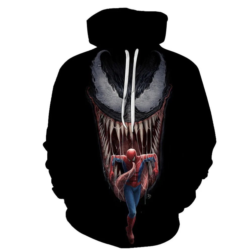 thumbnail image 1 of Sudadera con capucha 3D Venom 2024 Miniso con patrón de Spiderman para hombre, sudadera para deportes al aire libre y senderismo, sudadera deportiva informal para hombre, 1 of 5
