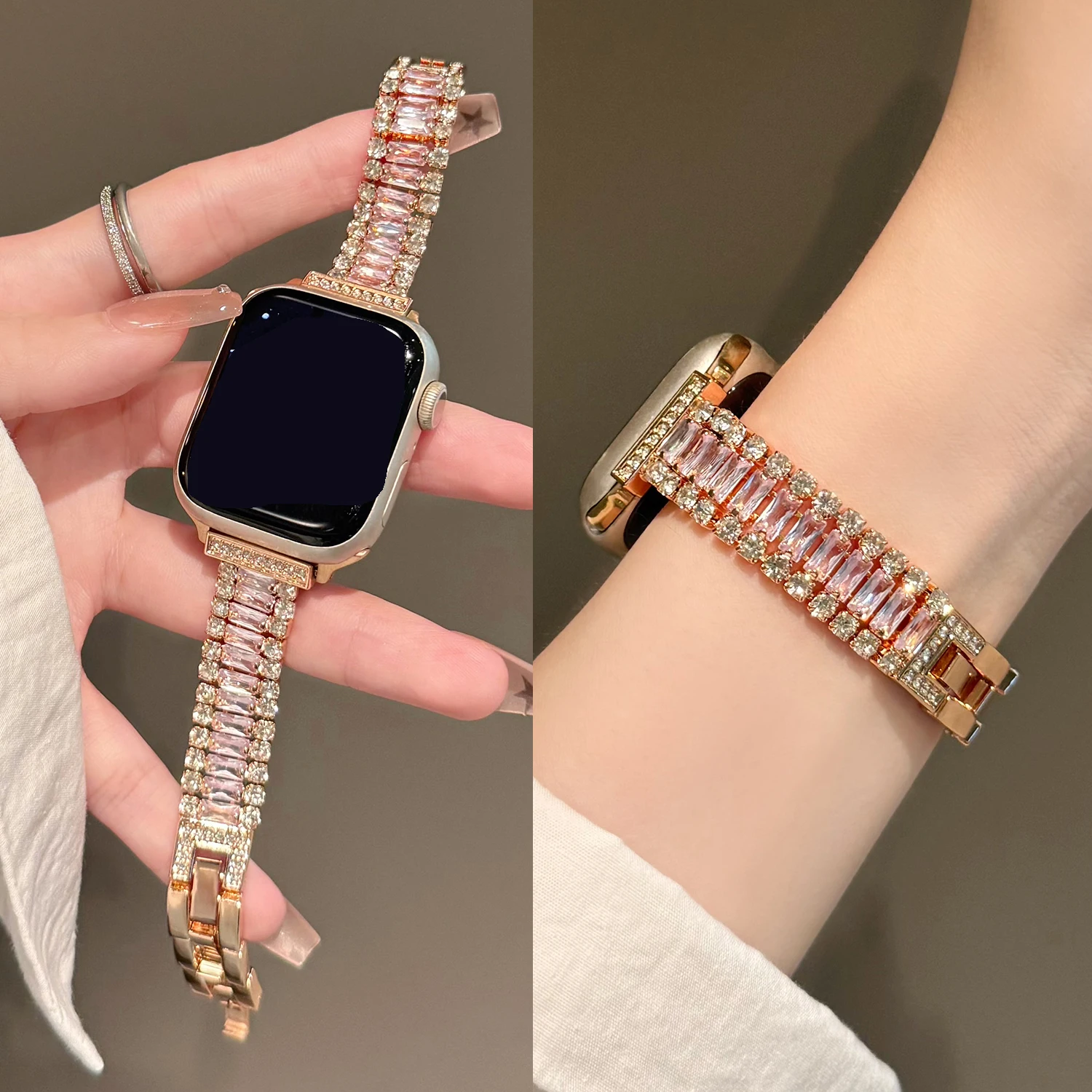 Elegant Sparkling Premium Metal Strap