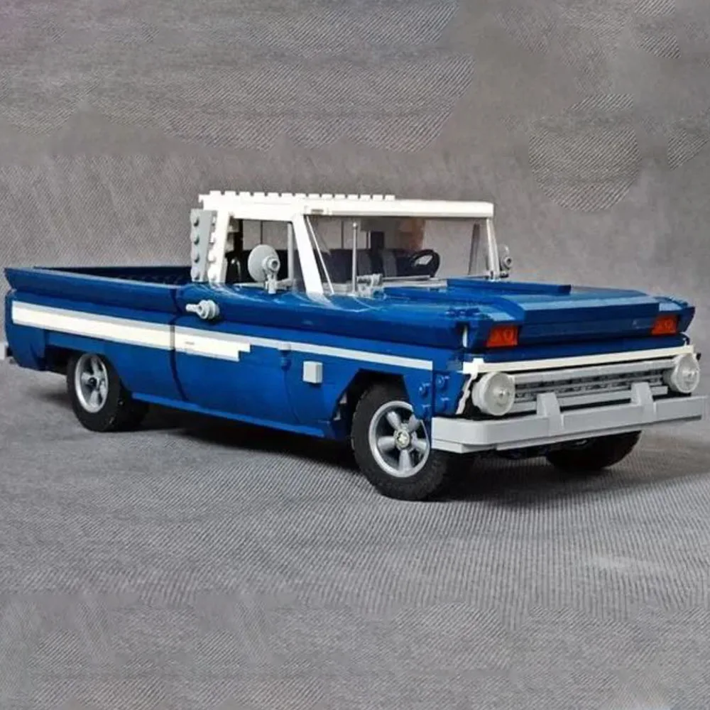 

MOC-164662 новый синий родстер C10 1966 сборный сращивающийся строительный блок модель Moc креативные строительные блоки детский подарок на день рождения