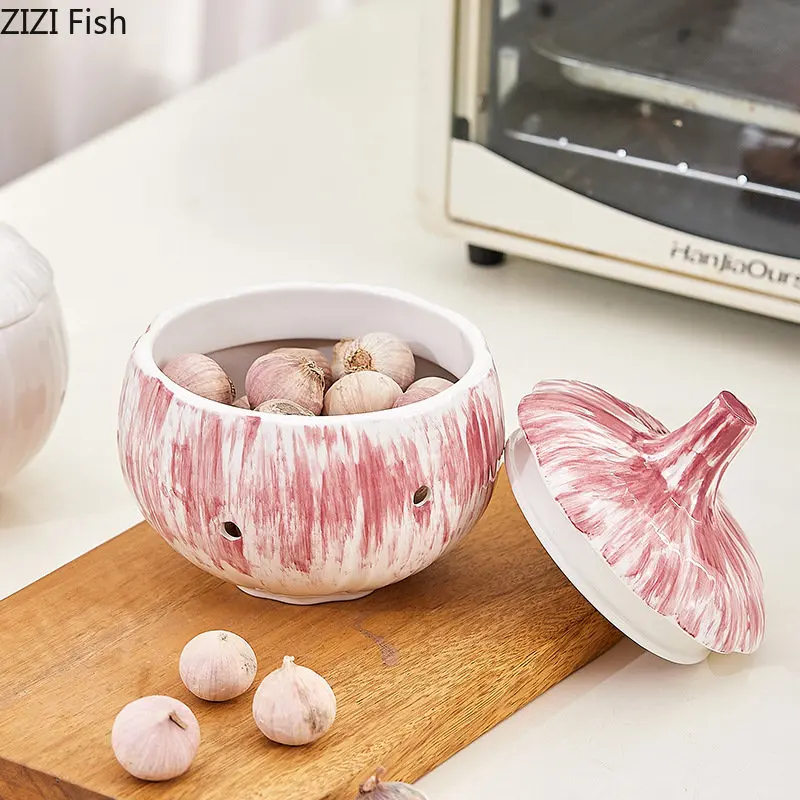 Onion Shape Ceramic Storage Box Cosmetic Jars Dressing Table Jewelry Boxes Storage Jar and Lid Creative Porcelain Candy Pots 2