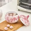Onion Shape Ceramic Storage Box Cosmetic Jars Dressing Table Jewelry Boxes Storage Jar and Lid Creative Porcelain Candy Pots 2