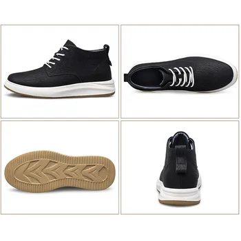 Alternative view of Men's Genuine Leather Casual Sports Shoes New Elevator Shoes 8cm 6cm Invisible Height-Enhancing Shoes Men's Elite Sneakers