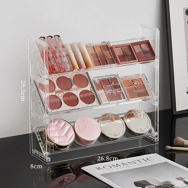 Acrylic 3-Layer Cosmetics Display and Storage Organizer