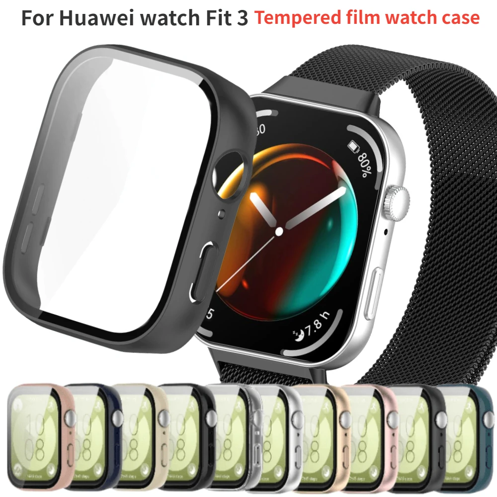 Watch Case for Huawei Watch Fit 3 High Definition Tempered Film Anti Drop Protective Shell for Huawei Fit 3 Cover Accessories