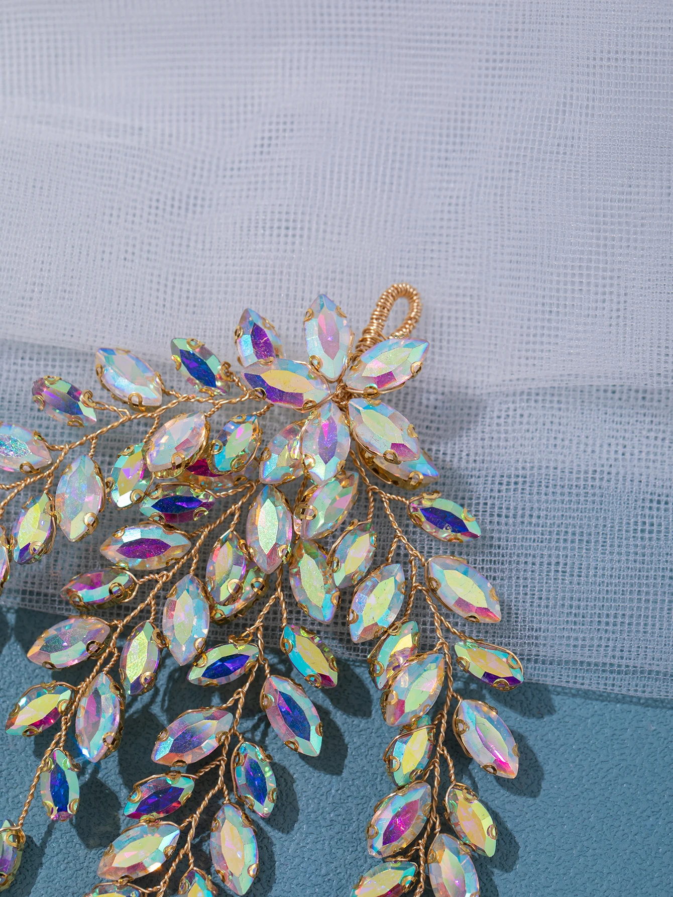 Mode Blatt Zirkon Braut Kopfschmuck Tiara Zubehör für Frauen Luxus Mädchen Kristall Haarspange Hochzeit Schmuck – Detail 13