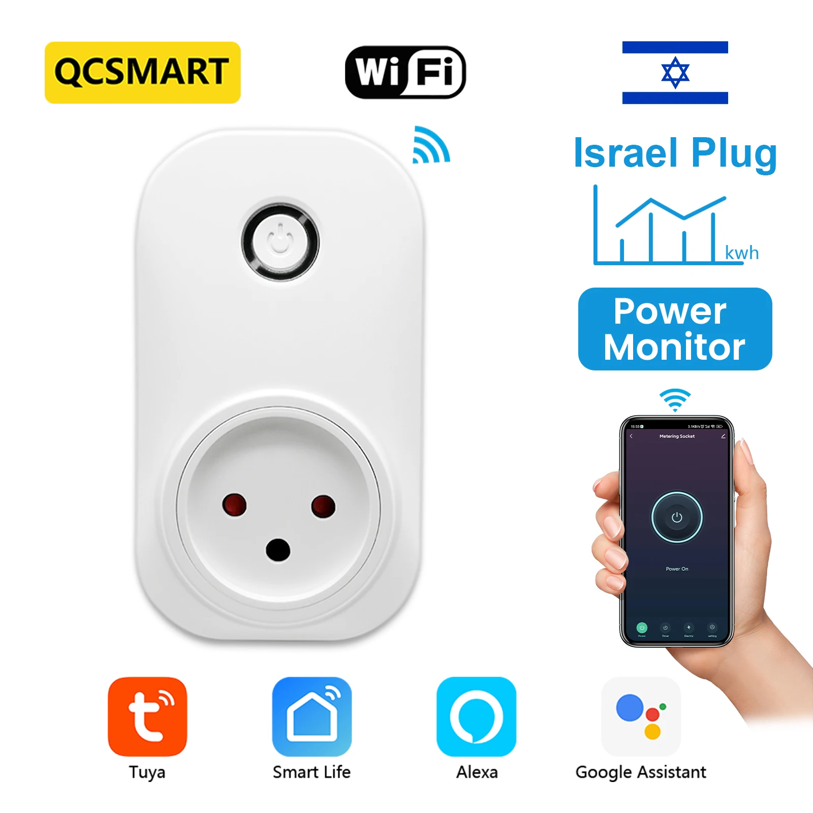 Smart WiFi Plug with Remote Control and Voice Activation