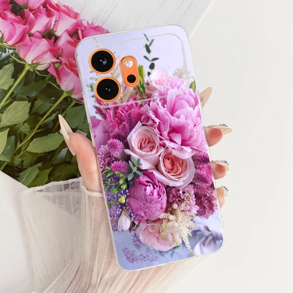 Cute Cat & Peacock Painted Soft Slim Phone Case - Artistic Protective Cover