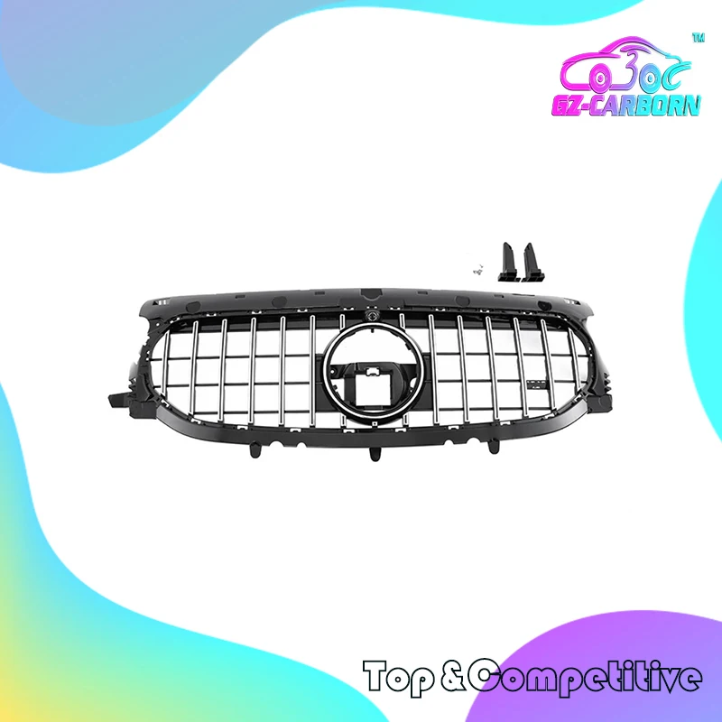 

Автомобильный аксессуар из АБС-пластика 2020 + для Mercedes Benz GLA-Class H247 решетка GT Стильный гоночный передний бампер верхняя решетка верхнее покрытие