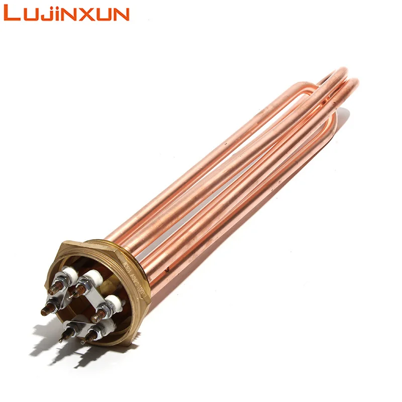 Lujinxun 220V Immersion Water Heater DN50/2" 9KW 285mmmm Tube length Copper Parts for Water Tank /Homebrew 4pcs