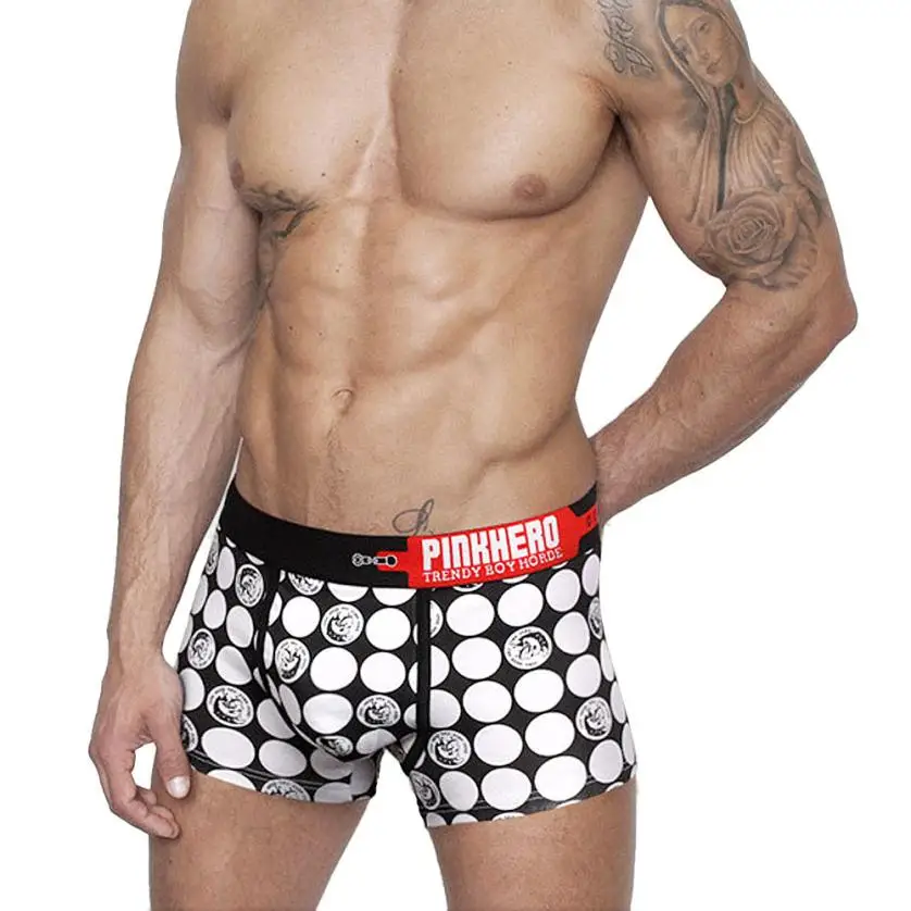 

Cool High-quality Cotton Underwear Men Boxer Fashion Design Circle Printing Men Panties Breathable Male Underpants 2022