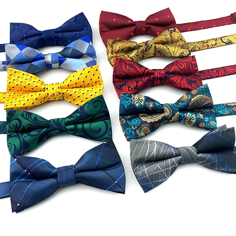 Korean Fashion Bow Ties For Men Wedding Suit Banquet Bowtie Luxury Business Jacquard Red Bow Tie Men Bowknot цена и фото