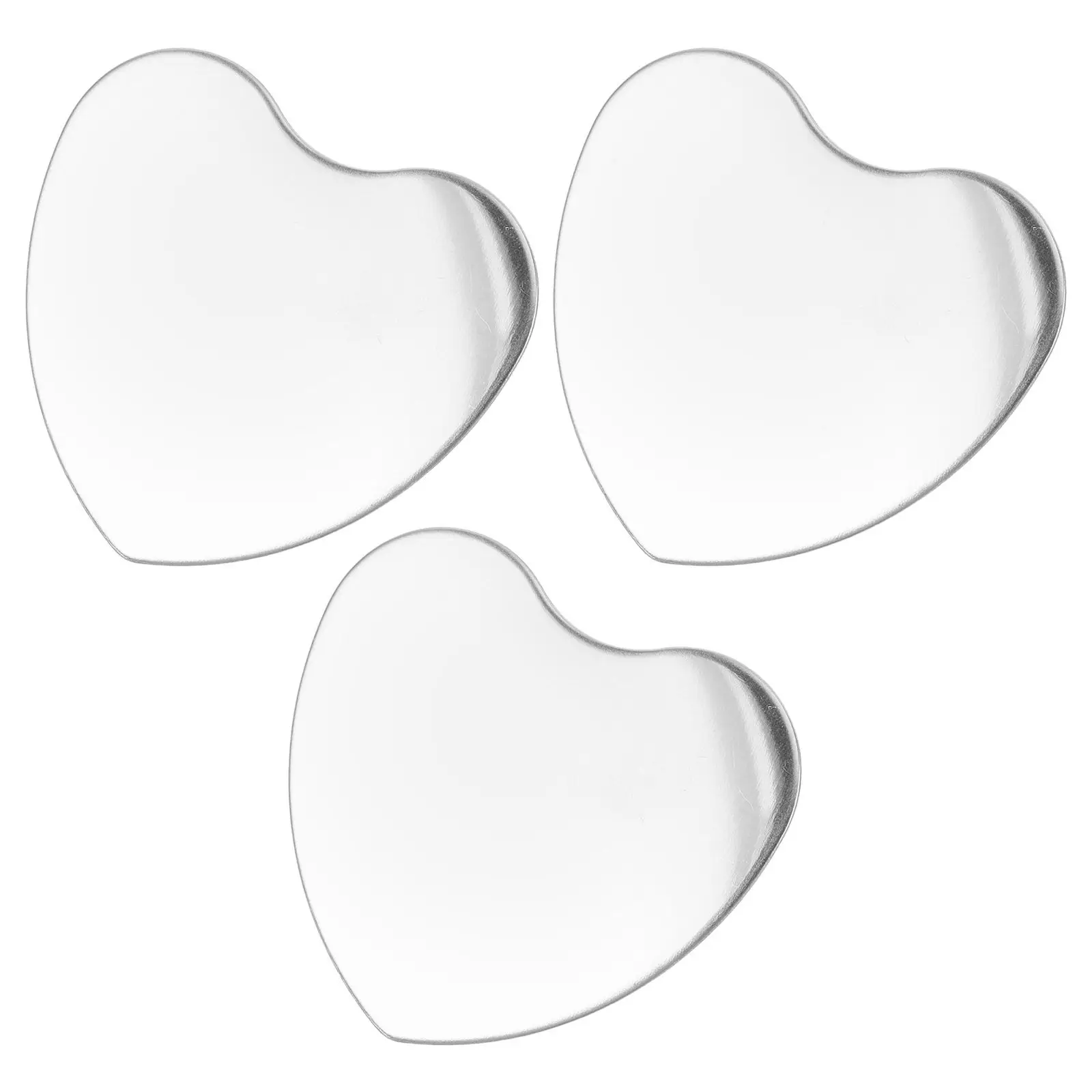 3Pcs 미니 하트 모양의 메이크업 거울 스테인레스 스틸 핸드 헬드 팔레트 휴대..