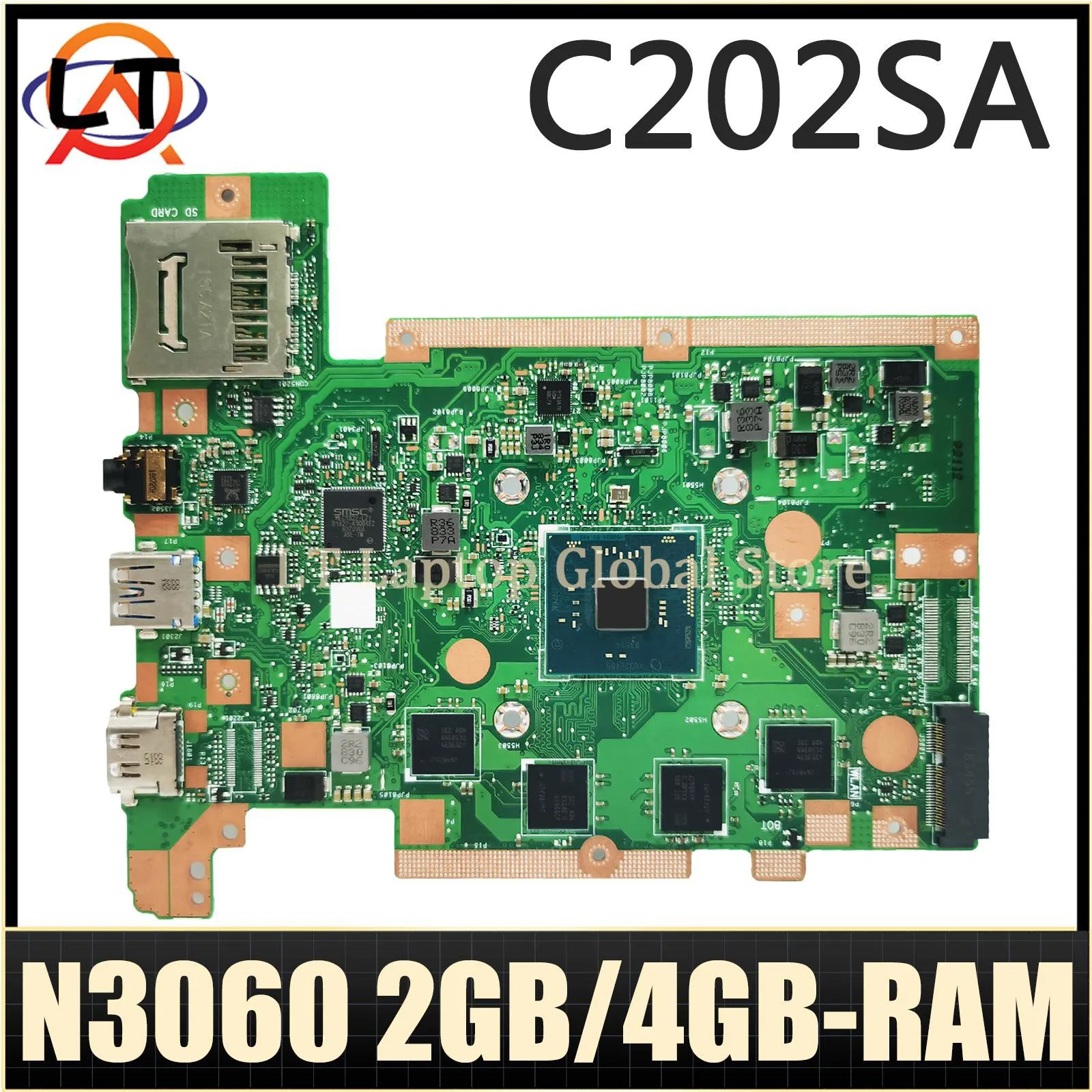 Материнская плата C202SA для ноутбука с процессором N3060 2 ГБ/4 ГБ-ОЗУ