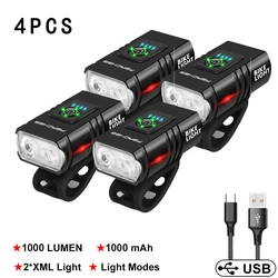 1000Lumen T6 LED Bicycle Light Front Rechargeable Lamp Flashlight MTB Bike Headlight Cycling Flashlight Luz Delantera Bicicleta