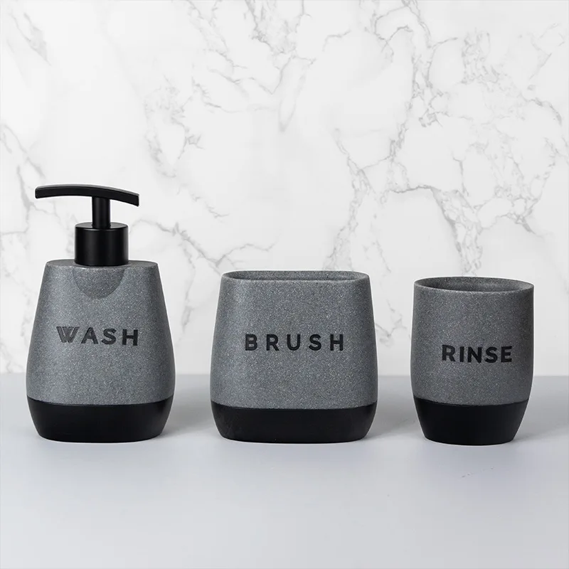 

Bathroom Accessories Set Resin Soap Lotion Dispenser Toothbrush Holder Mouthwash Cup Bathroom Organizer Home Accessories
