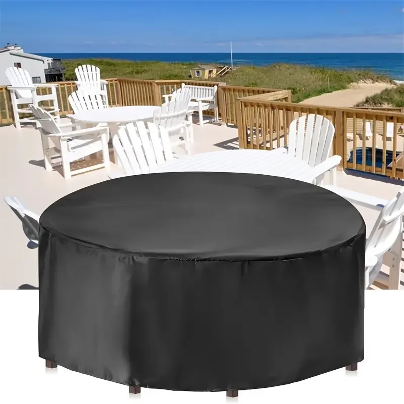 1pc Round Patio Furniture Covers, Waterproof Outdoor Furniture Set Covers For Patio Table Garden Round Table Dining Cover 6