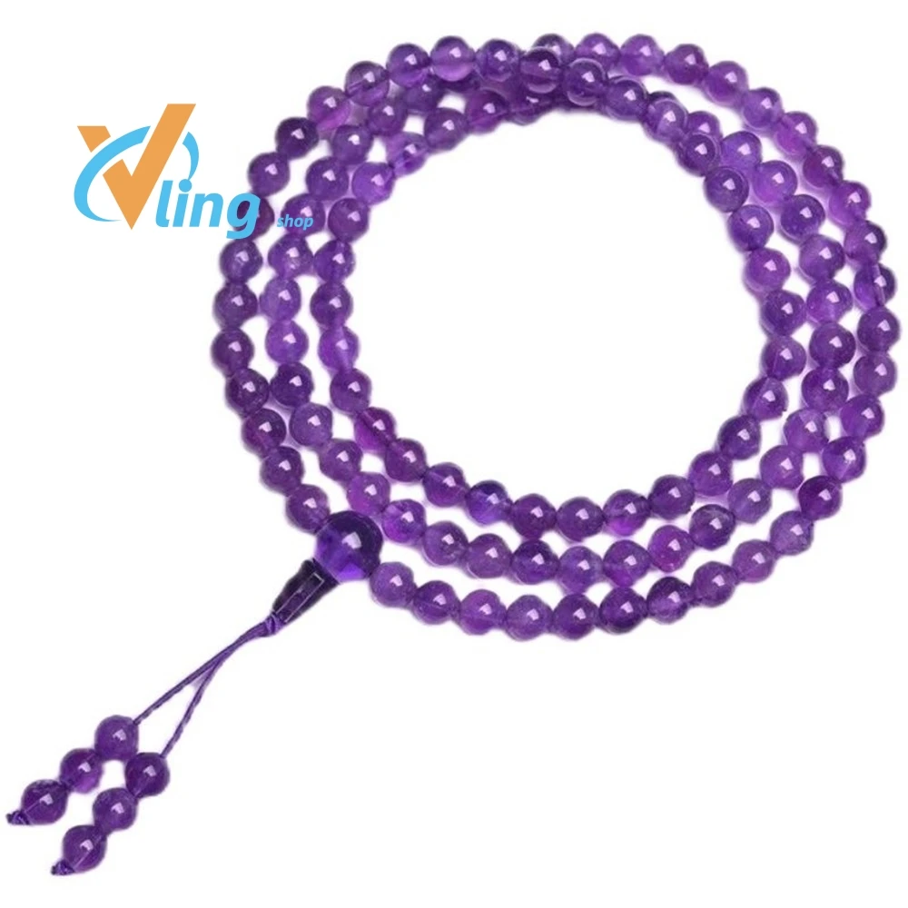 

108 Pure Natural Amethysts Personalized Bracelet Boho Jewelry 2022 Best Selling Products Gift For Girlfriend Trending Luxury