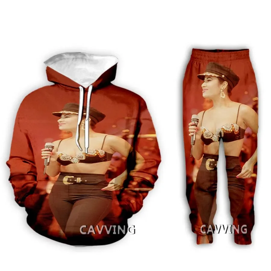 New Fashion 3D Print  Selena Quintanilla  Hoodies/Hooded Sweatshirts + Pants Trousers Suit Clothes Two-Pieces Sets  KK2 2