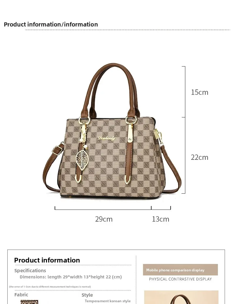 Square Leather Handbag Elegant PU Shoulder Bag