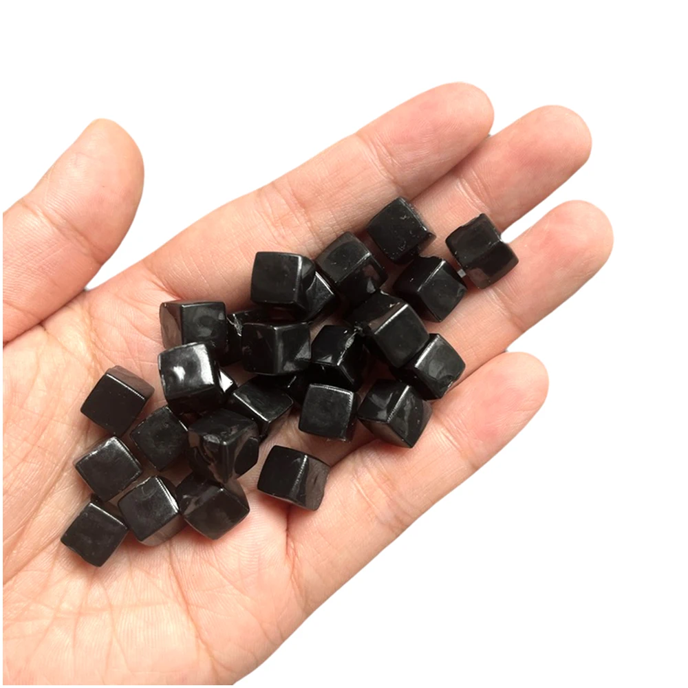 Solid Color Gold and Black Acrylic Dice Set - 50-Piece Blank Square Cubes, 8mm